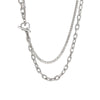 Titanium Steel Heart Doublelayer Ot Buckle Unisex Hiphop Clavicle Necklace With Geometric Pattern And Polishing Treatment
