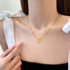 Titanium Steel Heart Fashion Geometric Electroplated Necklace For Women