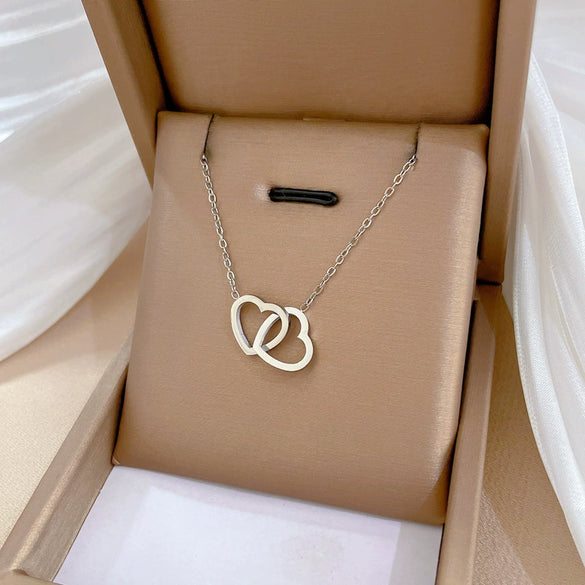 Titanium Steel Heart Fashion Geometric Electroplated Necklace For Women