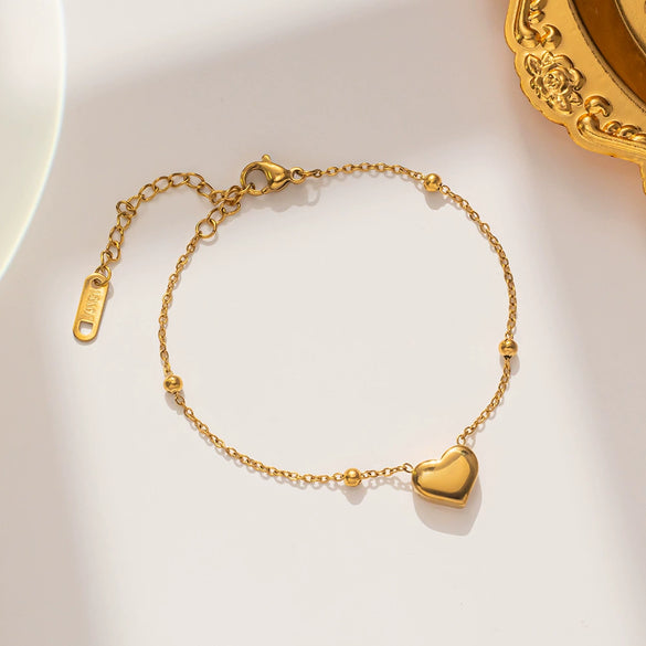 Titanium Steel Heart Love Bracelet Light Luxury Geometric Electroplated Women's Hand Jewelry