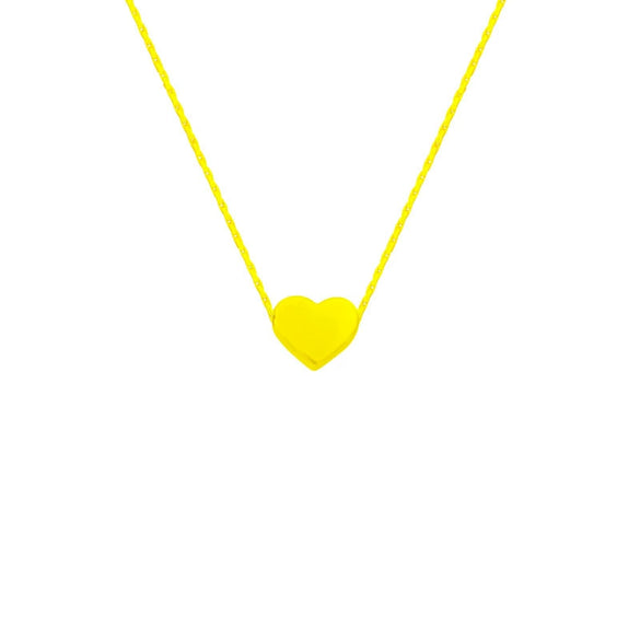 Titanium Steel Heart Necklace Mixed Gem Inlay Electroplated Light Luxury Style