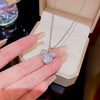 Titanium Steel Heart Necklace Mixed Gem Inlay Electroplated Light Luxury Style