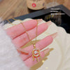 Titanium Steel Heart Necklace Mixed Gem Inlay Electroplated Light Luxury Style