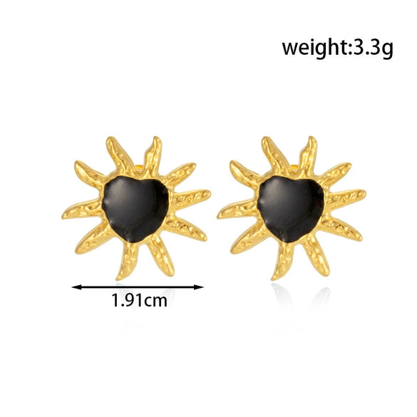 Titanium Steel Heart Pattern Electroplated Women's Earrings