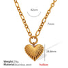 316L Stainless Steel Heart Pattern Necklace Electroplated For Women