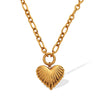 316L Stainless Steel Heart Pattern Necklace Electroplated For Women