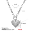 316L Stainless Steel Heart Pattern Necklace Electroplated For Women