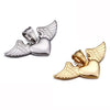 Titanium Steel Heart Pendant Necklace With Angel Wings And Electroplating Process