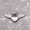 Titanium Steel Heart Pendant Necklace With Angel Wings And Electroplating Process
