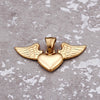 Titanium Steel Heart Pendant Necklace With Angel Wings And Electroplating Process