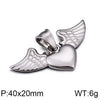 Titanium Steel Heart Pendant Necklace With Angel Wings And Electroplating Process