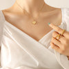 316L Stainless Steel Heart Pendant Necklace With Frosted Finish And Cross Chain Style