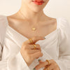 316L Stainless Steel Heart Pendant Necklace With Frosted Finish And Cross Chain Style