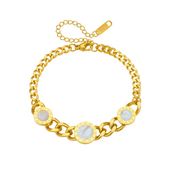 Titanium Steel Heart Pendant Women's Cartoon Style Electroplated Bracelet