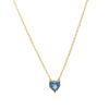 Titanium Steel Heart Shape Birthstone Pendant Necklace Electroplated O Word Chain Unisex
