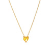 Titanium Steel Heart Shape Birthstone Pendant Necklace Electroplated O Word Chain Unisex