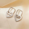 Titanium Steel Heart Shape Electroplated Earrings Love Pendant Fashion Unisex Jewelry