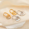 Titanium Steel Heart Shape Electroplated Earrings Love Pendant Fashion Unisex Jewelry