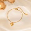 Titanium Steel Heart Shape Electroplated Women's Jewelry Bracelet With Zircon And Pearl