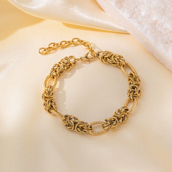 Titanium Steel Heart Shape Electroplated Women's Jewelry Bracelet With Zircon And Pearl