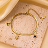 Titanium Steel Heart Shape Electroplated Women's Jewelry Bracelet With Zircon And Pearl