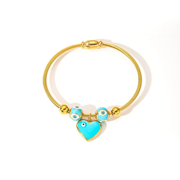 Titanium Steel Heart Shape Love Bracelet Creative Personality Vacuum Plated 18K Gold