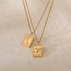 Titanium Steel Heart Shape Love Photo Album Photo Frame Necklace Retro 18K Gold Electroplated For Women