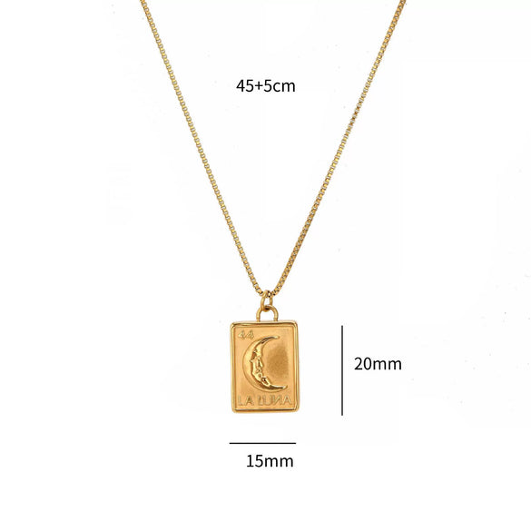 Titanium Steel Heart Shape Love Photo Album Photo Frame Necklace Retro 18K Gold Electroplated For Women