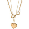 Titanium Steel Heart Shape Pendant Necklace Electroplated Love Lettering Doublelayered Versatile Simple Fashion For Women