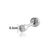 Titanium Steel Heart Shape Piercing Earrings With Electroplating French Retro Punk Style For Women