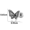 Titanium Steel Heart Shape Piercing Earrings With Electroplating French Retro Punk Style For Women