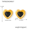 Titanium Steel Heart Shape Retro Minimalist Women's Necklace And Earrings Set With Electroplating