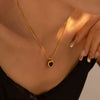 Titanium Steel Heart Shape Retro Minimalist Women's Necklace And Earrings Set With Electroplating