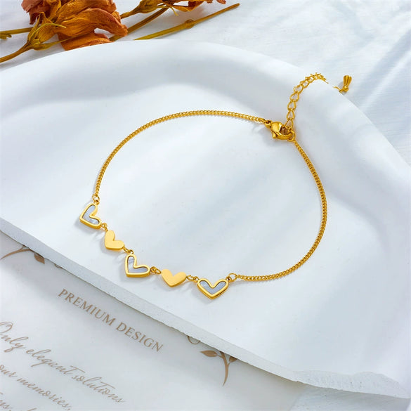 Titanium Steel Heart Shape Women's Simple Style Anklet Jewelry