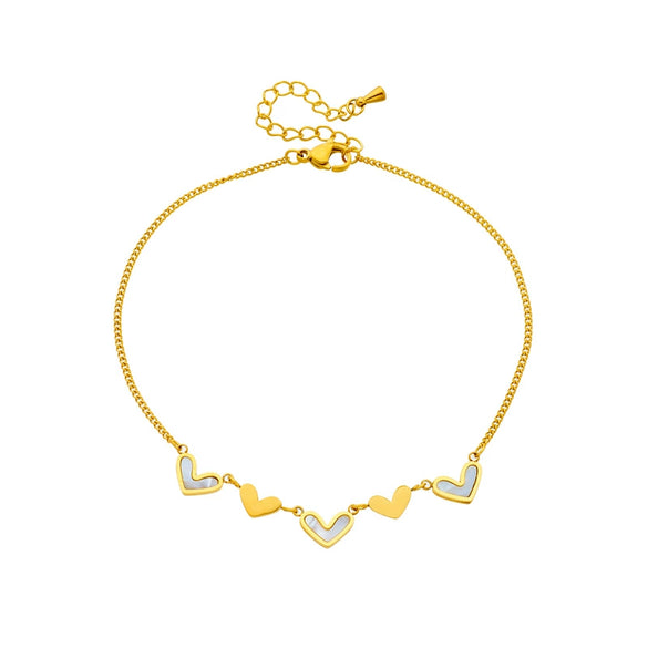 Titanium Steel Heart Shape Women's Simple Style Anklet Jewelry