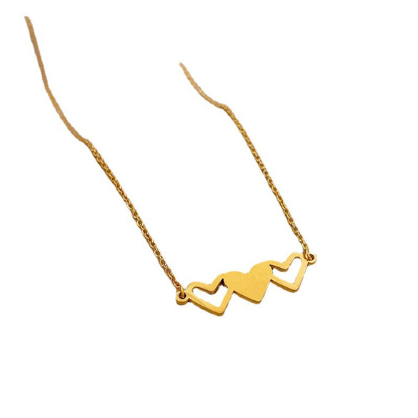 Titanium Steel Heart Shaped Cartoon Geometric Real Gold Plated Necklace Accessories