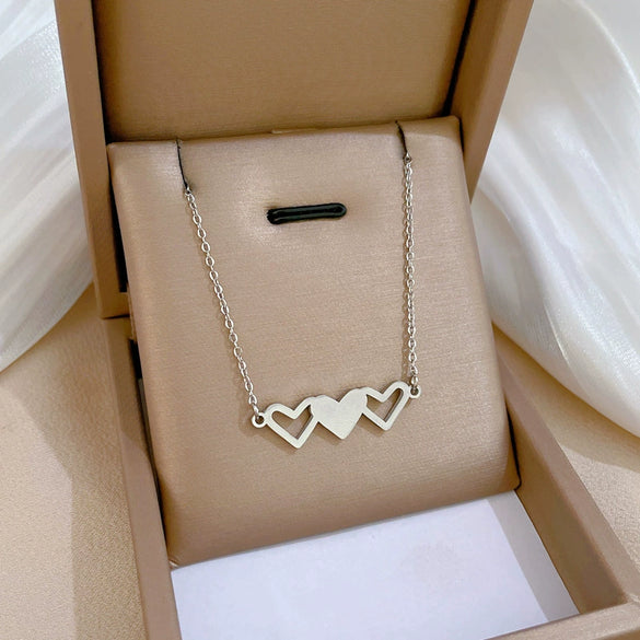 Titanium Steel Heart Shaped Cartoon Geometric Real Gold Plated Necklace Accessories