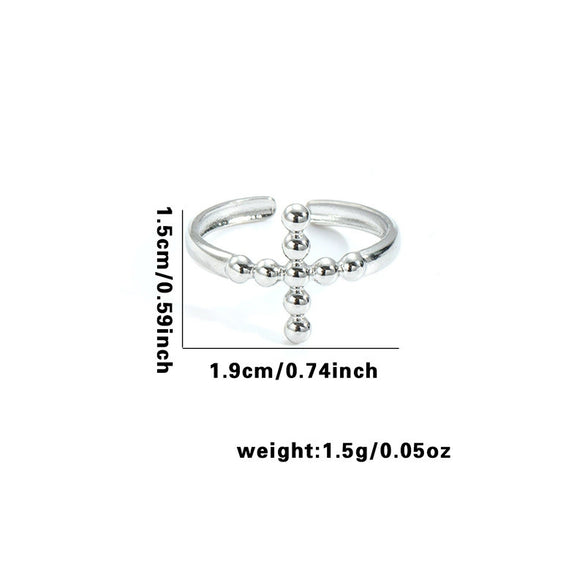 Titanium Steel Heart Shaped Geometric Ring With Electroplating For Female And Unisex Style