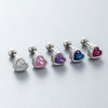 Titanium Steel Heart Shaped Inlaid Zircon Women's Piercing Earrings With Small Fresh Style