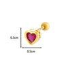 Titanium Steel Heart Shaped Inlaid Zircon Women's Piercing Earrings With Small Fresh Style