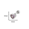 Titanium Steel Heart Shaped Inlaid Zircon Women's Piercing Earrings With Small Fresh Style