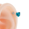 Titanium Steel Heart Shaped Inlaid Zircon Women's Ring Ear Nail