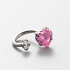 Titanium Steel Heart Shaped Inlaid Zircon Women's Ring Ear Nail