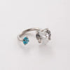 Titanium Steel Heart Shaped Inlaid Zircon Women's Ring Ear Nail