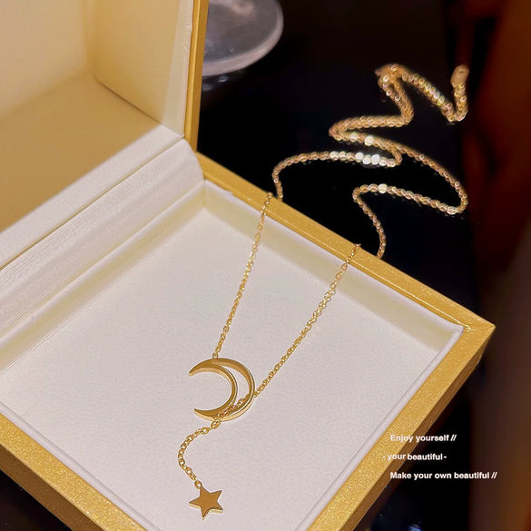 Titanium Steel Heart Shaped Women's Light Luxury Niche Love Collarbone Necklace With Design Sense And Simple Sweet Style