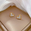 Titanium Steel Heart Shell Geometric Electroplated Minimalist Unisex Earrings