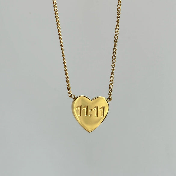 Titanium Steel Heart Stackable Necklace With Letters Numbers Text Electroplating