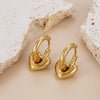 Titanium Steel Heart Star Pattern Goldplated Earrings For Women