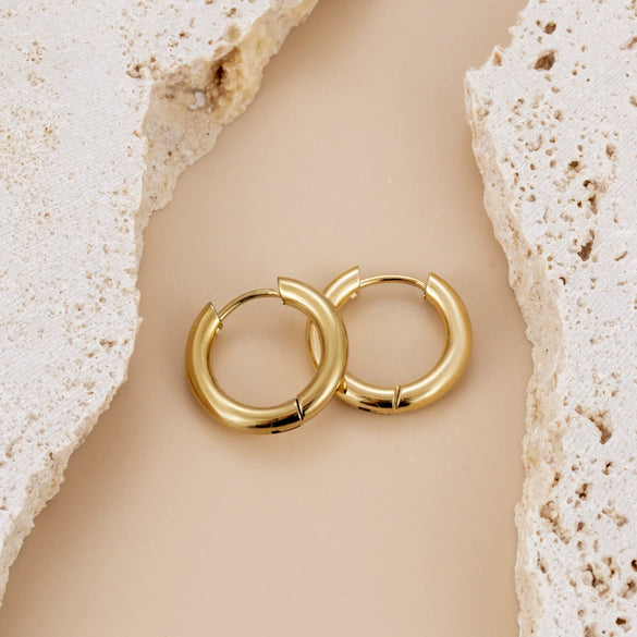 Titanium Steel Heart Star Pattern Goldplated Earrings For Women
