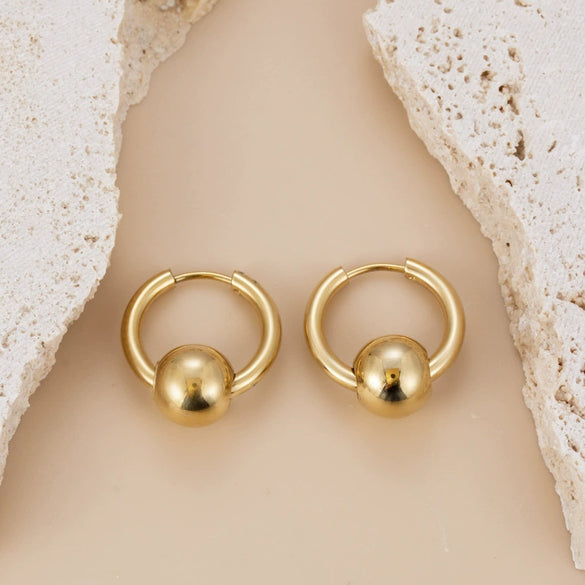 Titanium Steel Heart Star Pattern Goldplated Earrings For Women